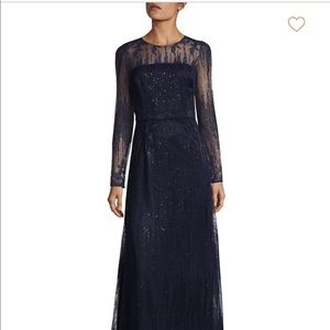 Floor length navy David Meister gown size 12.